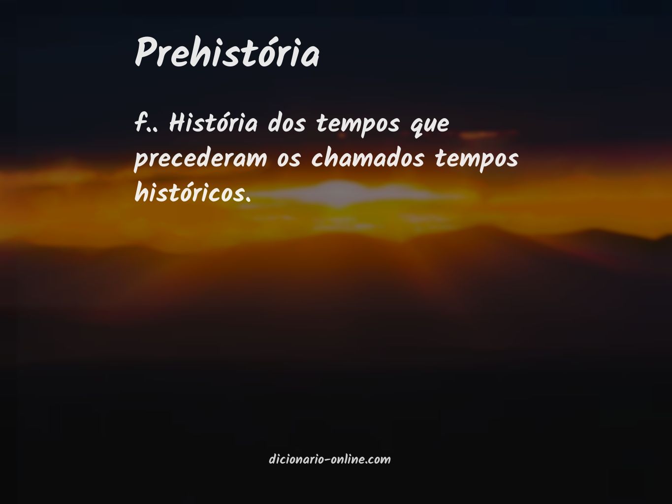 Significado de prehistória