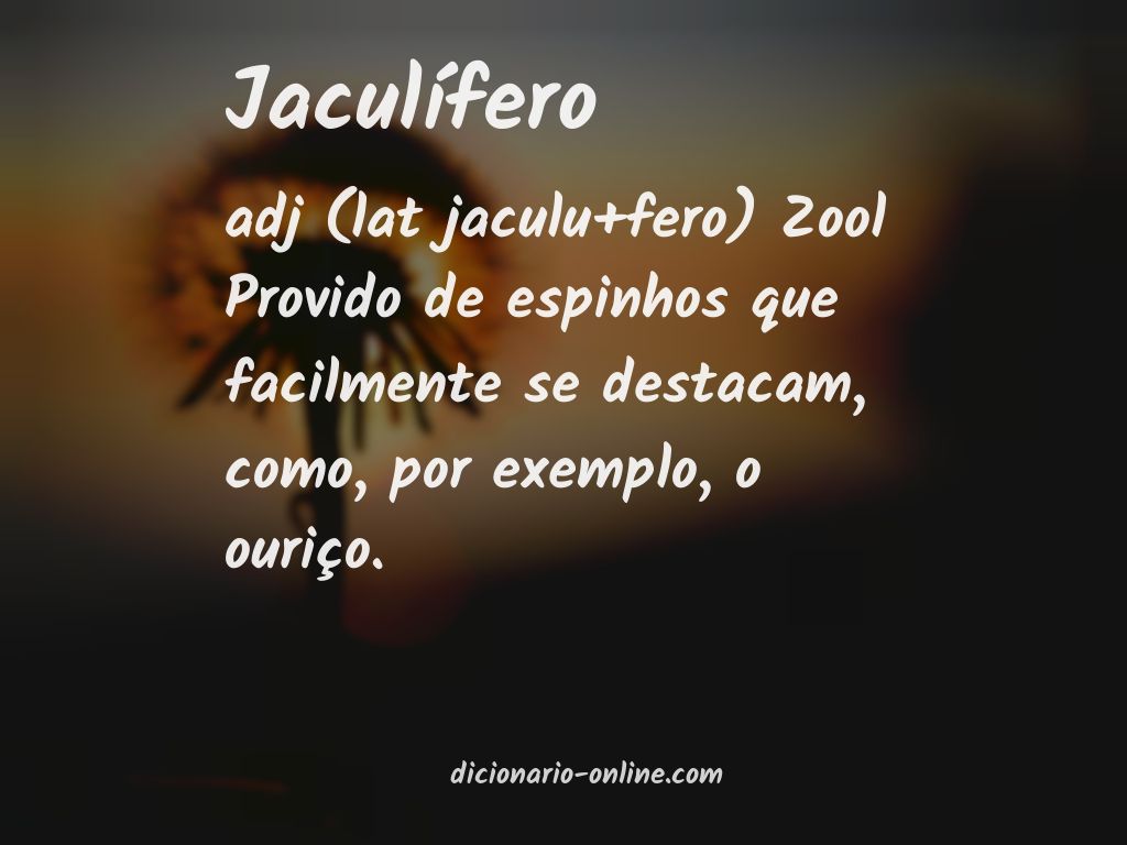 Significado de jaculífero