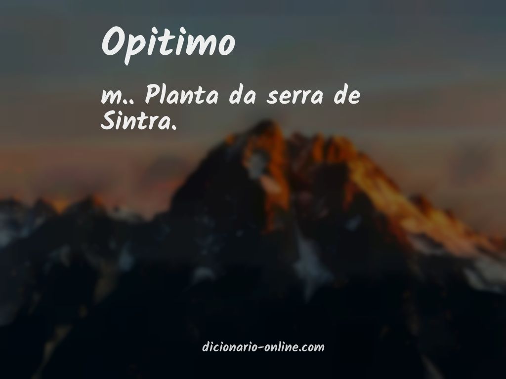 Significado de opitimo