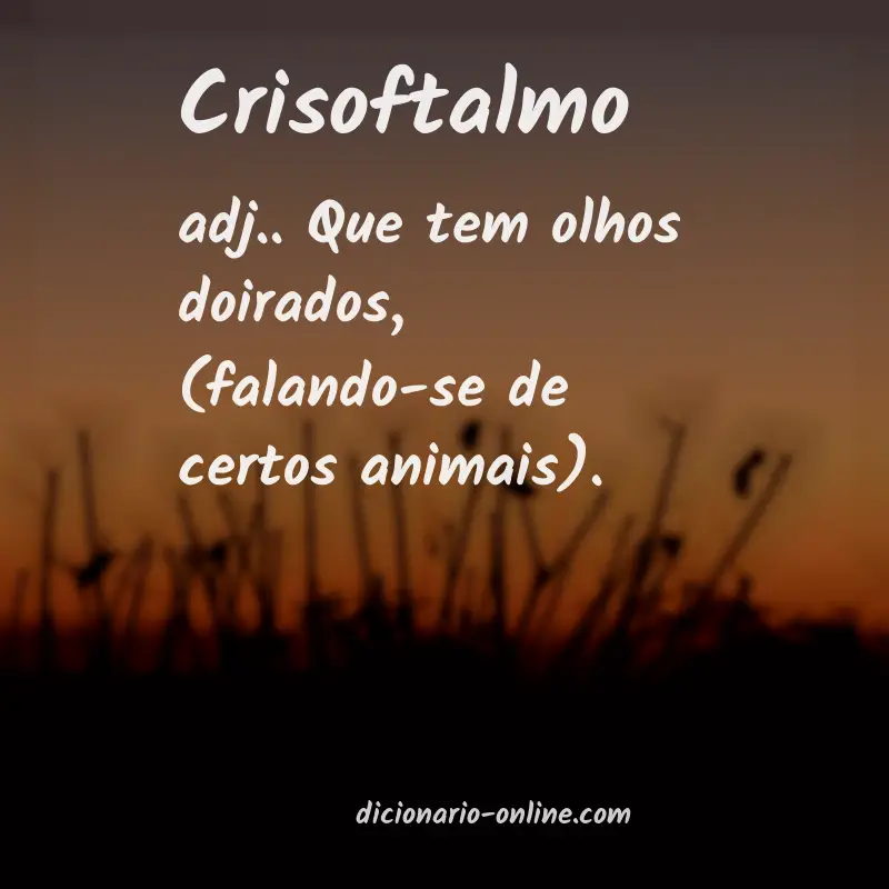 Significado de crisoftalmo