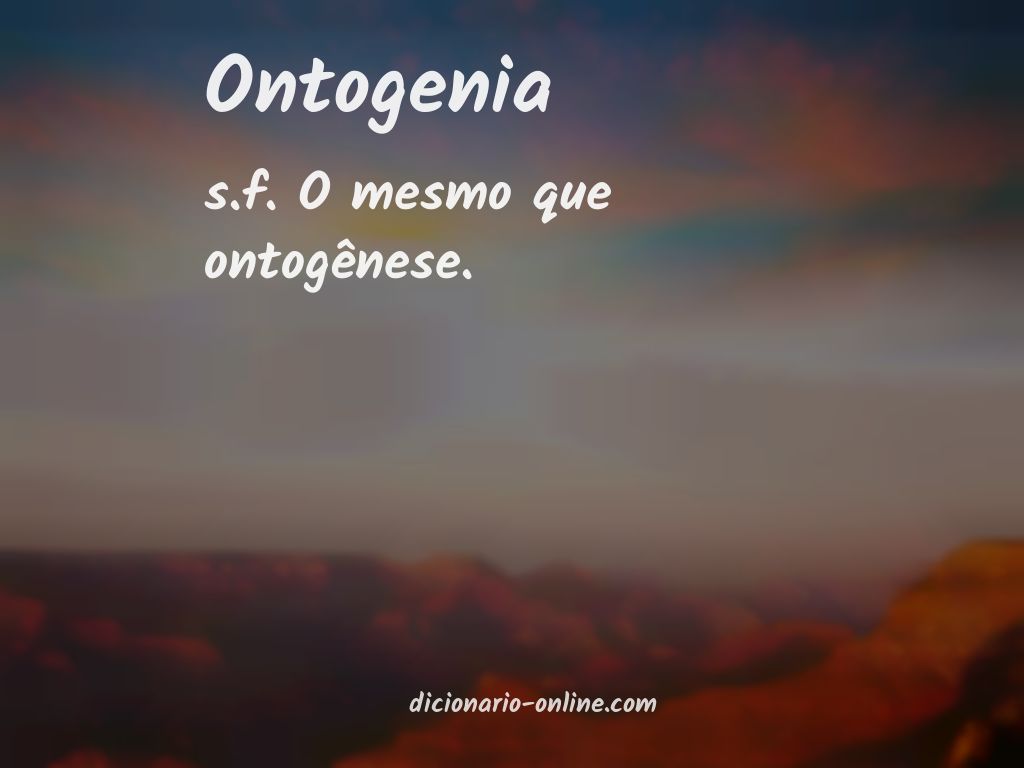 Significado de ontogenia