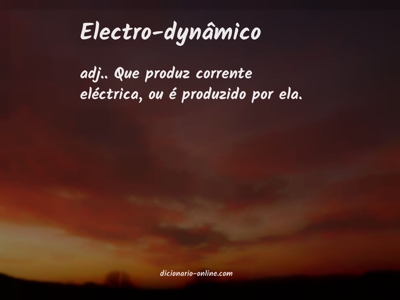 Significado de electro-dynâmico