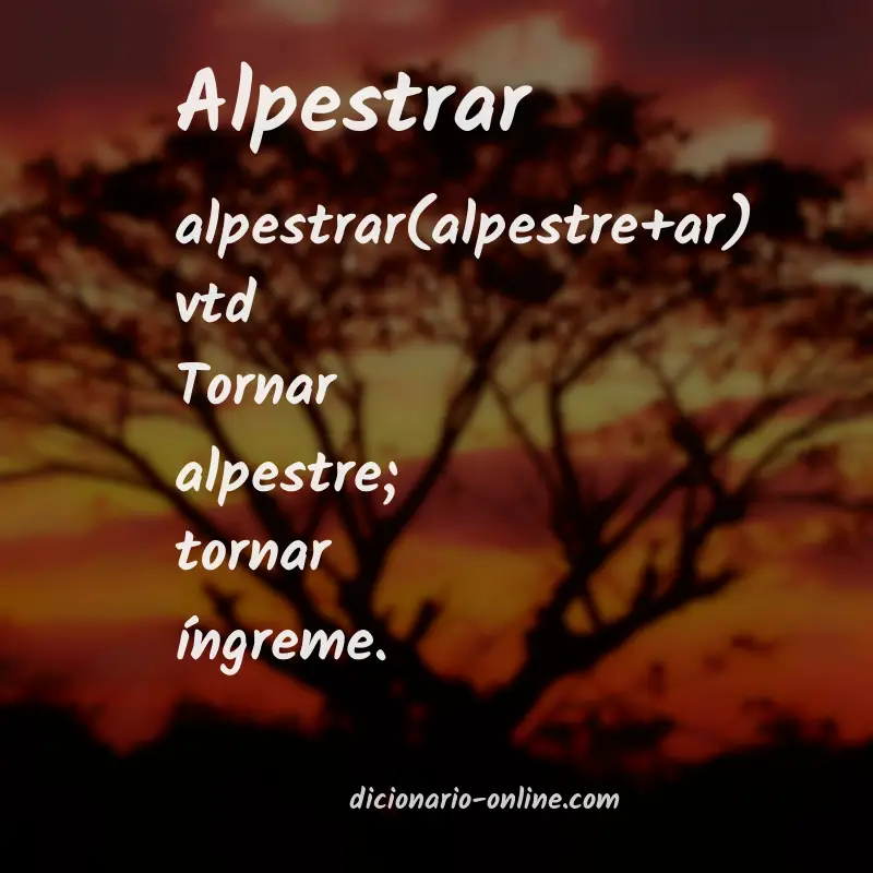 Significado de alpestrar