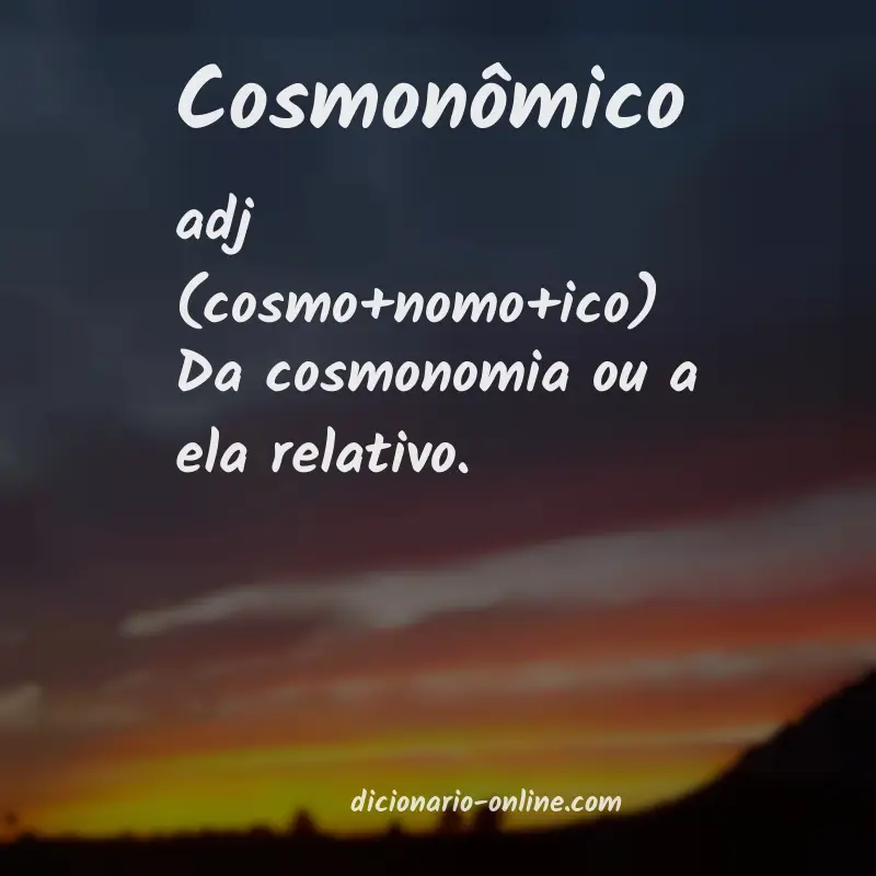 Significado de cosmonômico