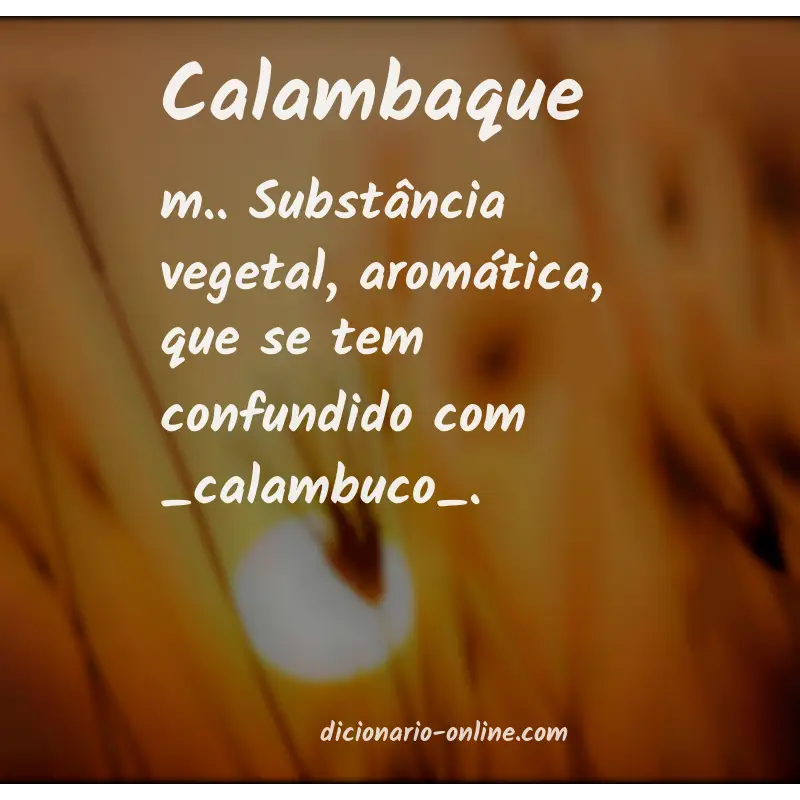 Significado de calambaque