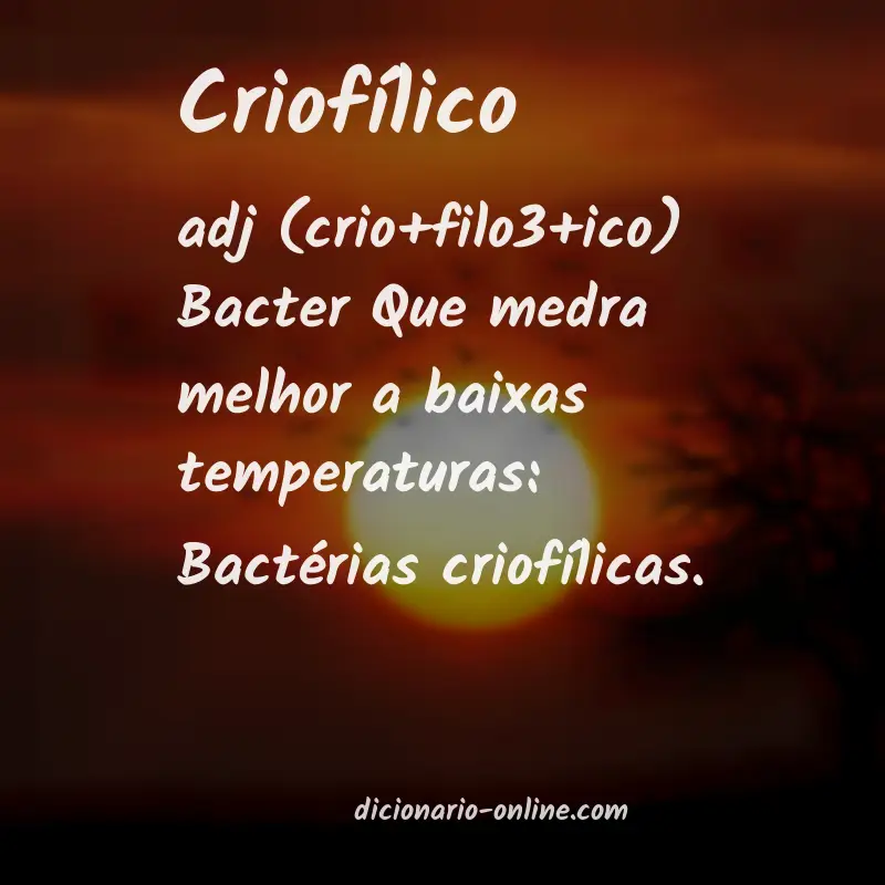 Significado de criofílico