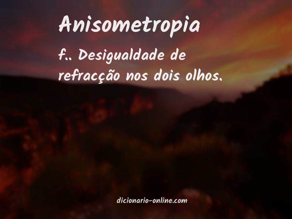 Significado de anisometropia