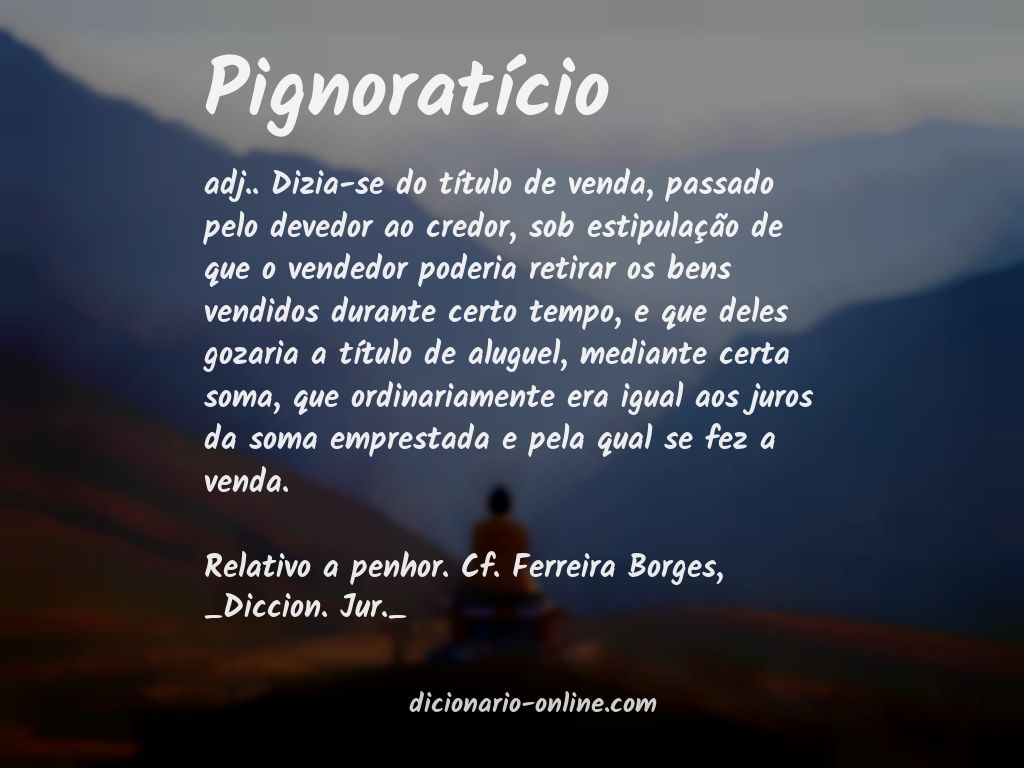 Significado de pignoratício