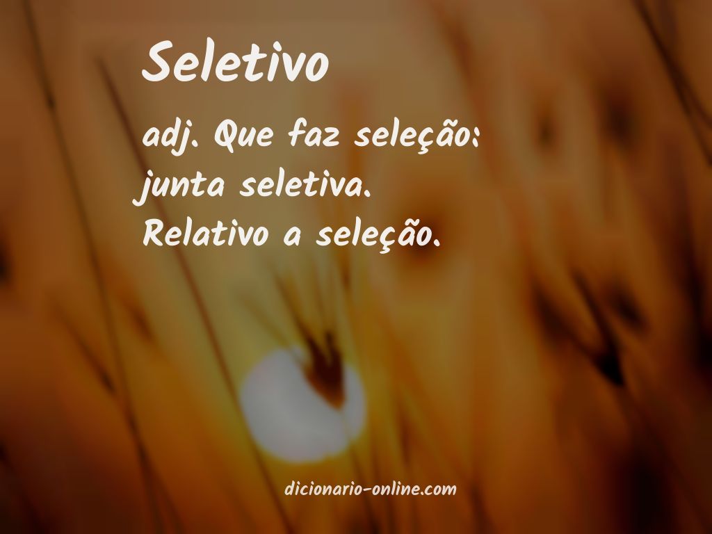 Significado de seletivo