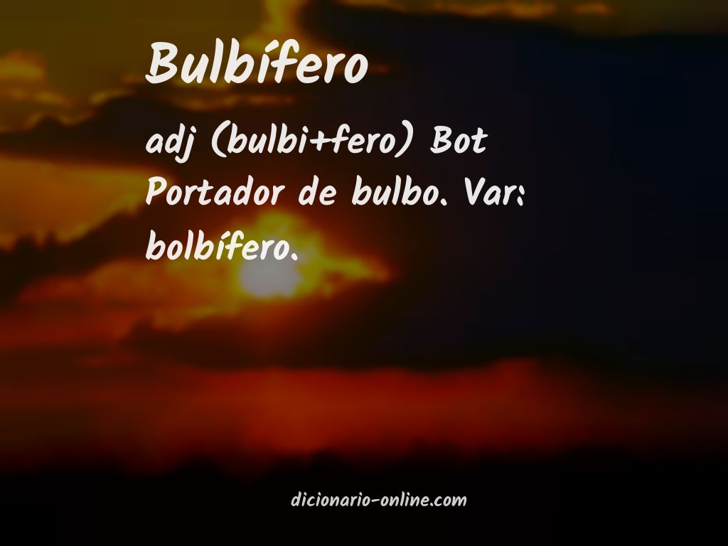 Significado de bulbífero