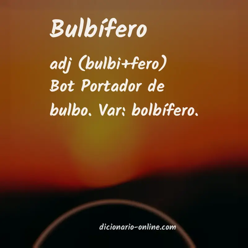 Significado de bulbífero