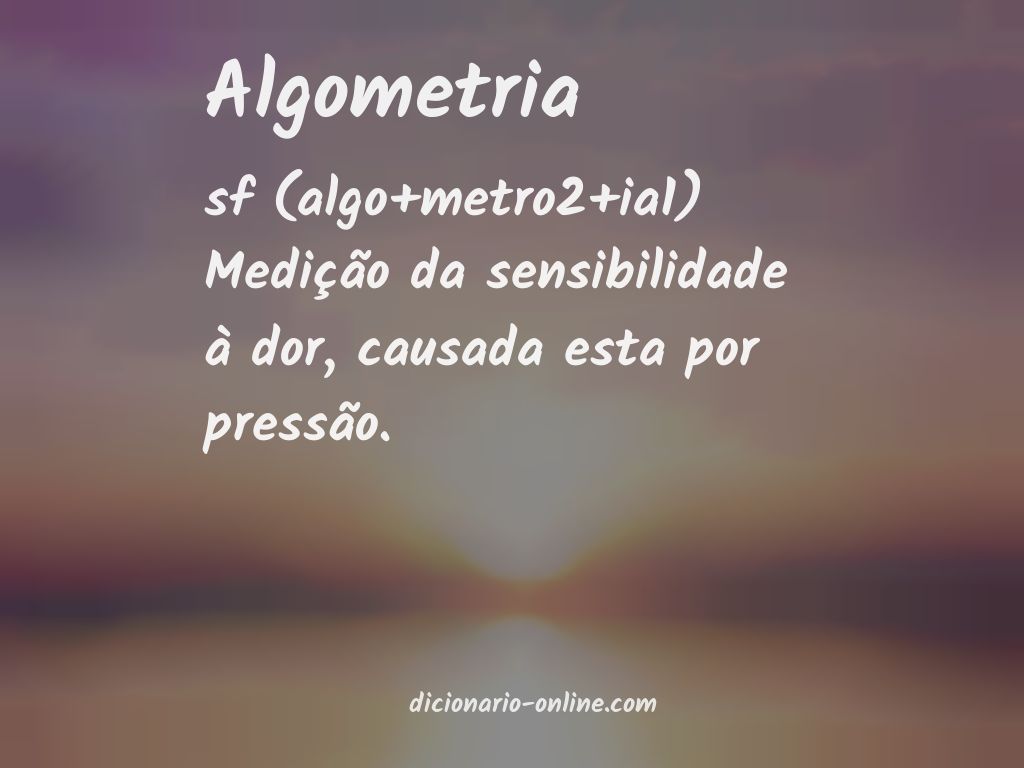 Significado de algometria