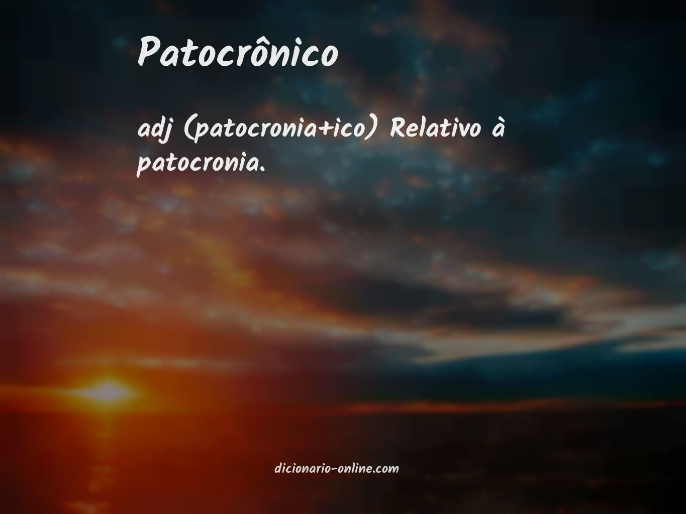 Significado de patocrônico