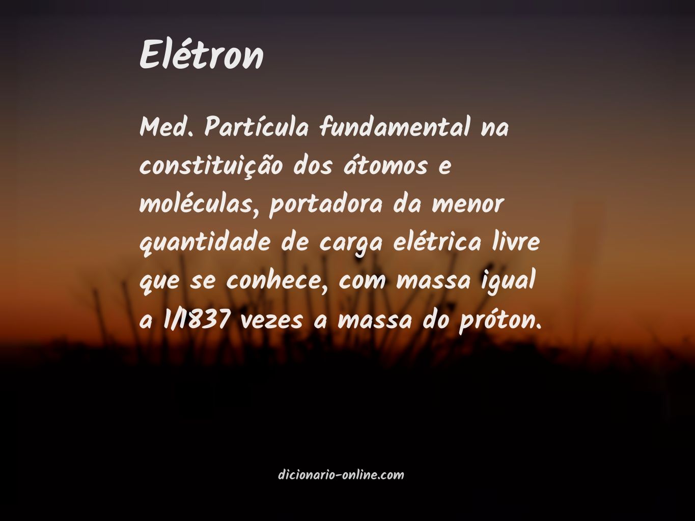 Significado de elétron