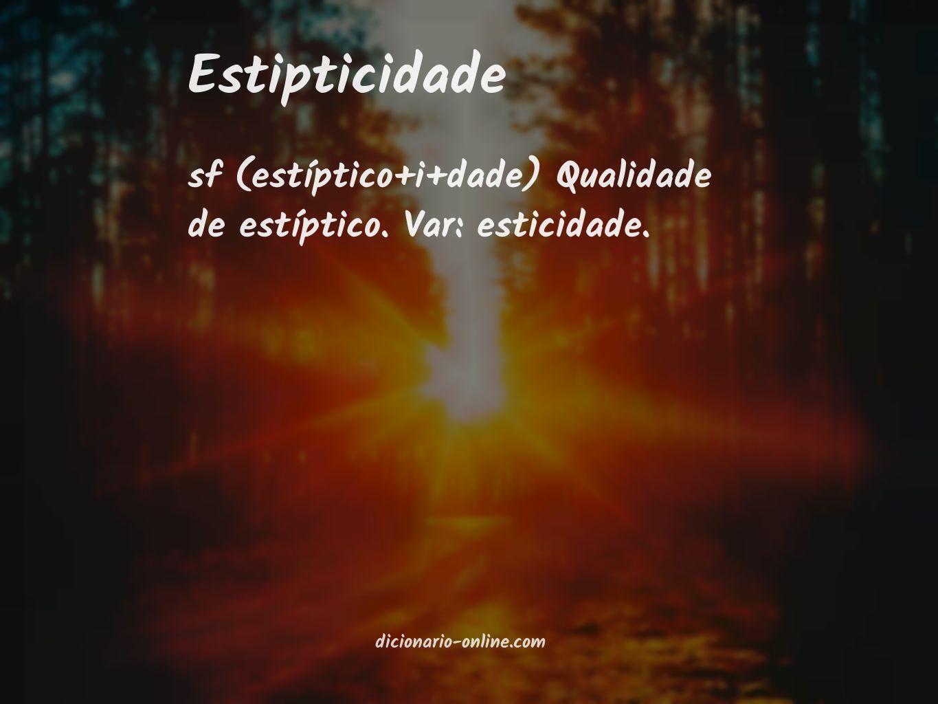 Significado de estipticidade