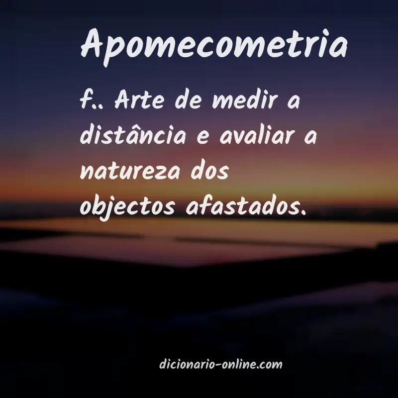 Significado de apomecometria
