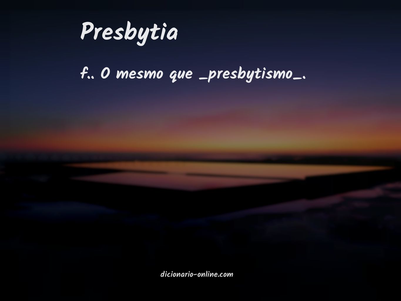 Significado de presbytia