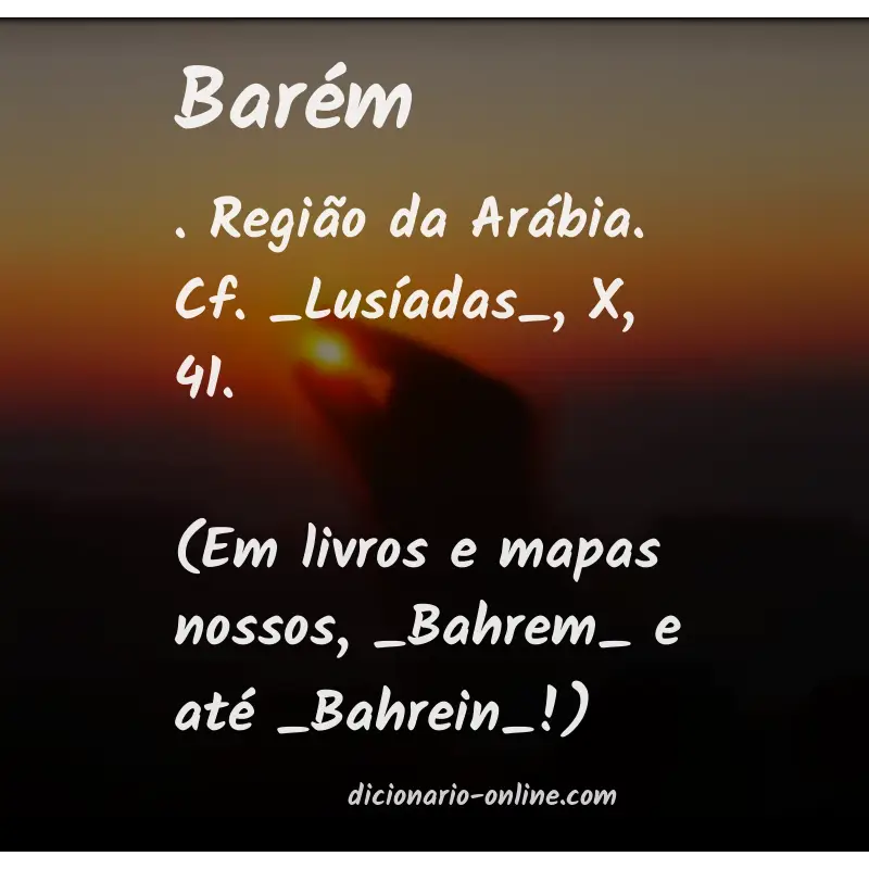 Significado de barém