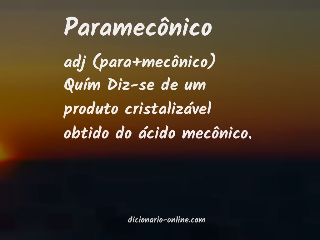 Significado de paramecônico