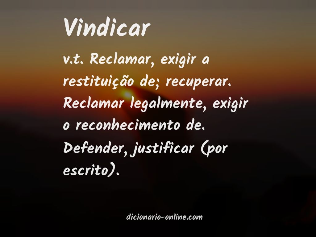 Significado de vindicar