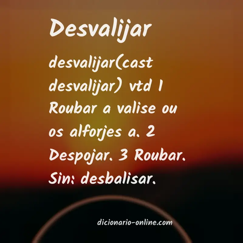 Significado de desvalijar