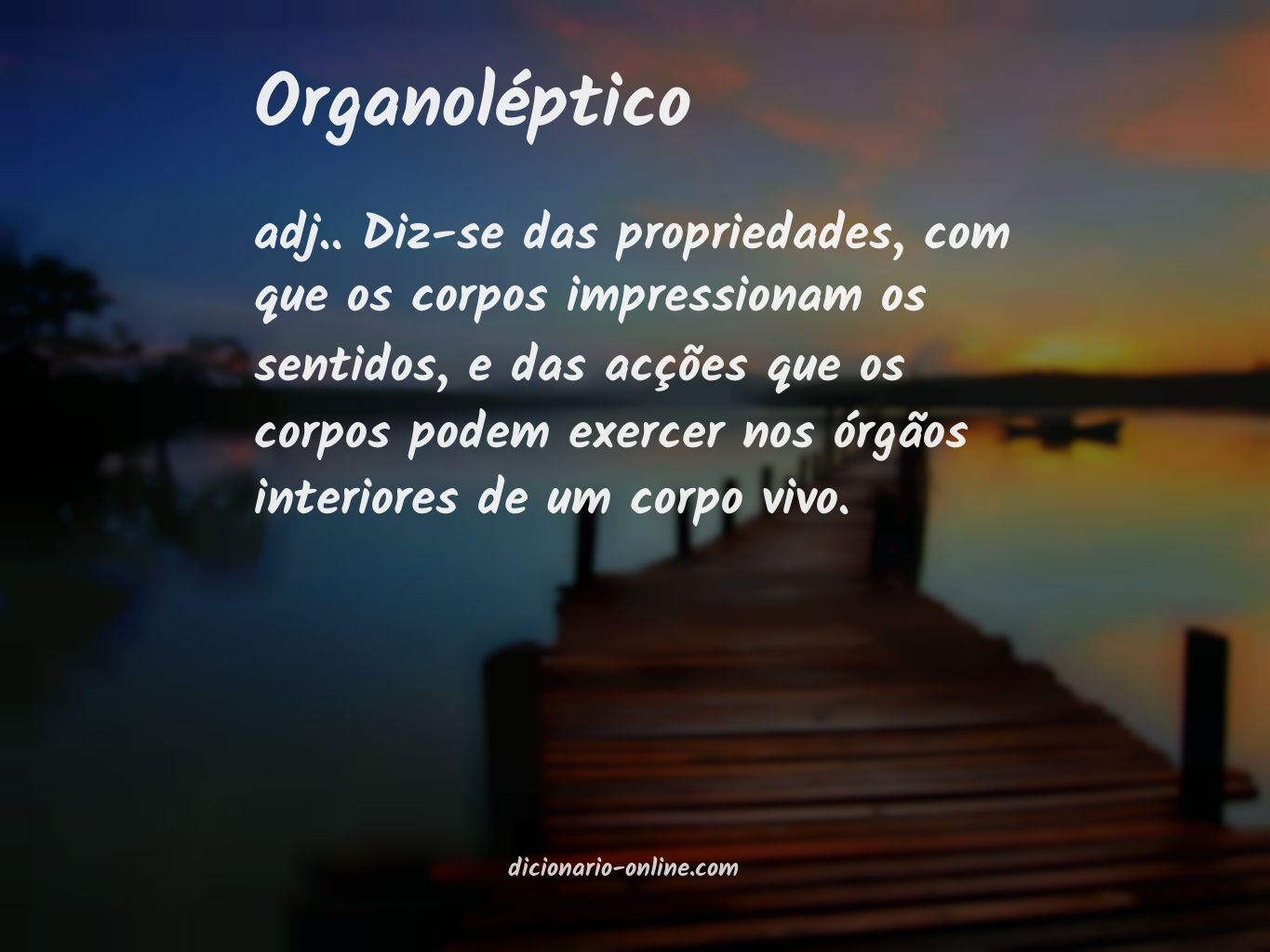 Significado de organoléptico