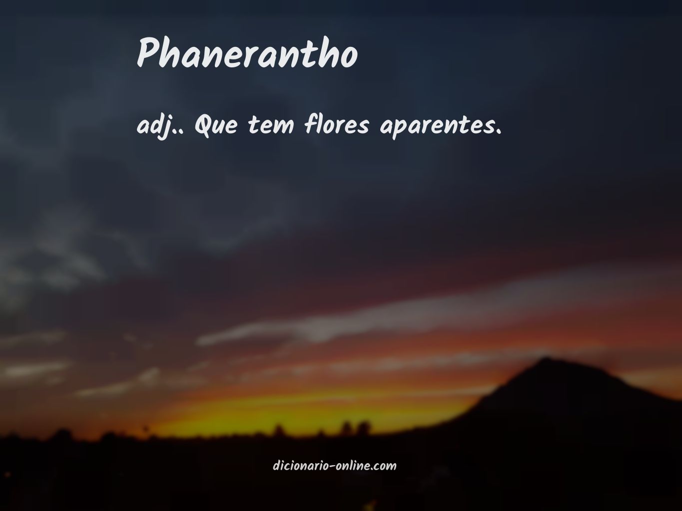 Significado de phanerantho