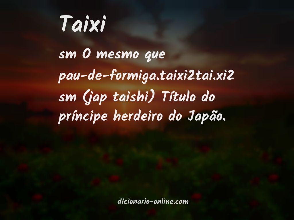 Significado de taixi