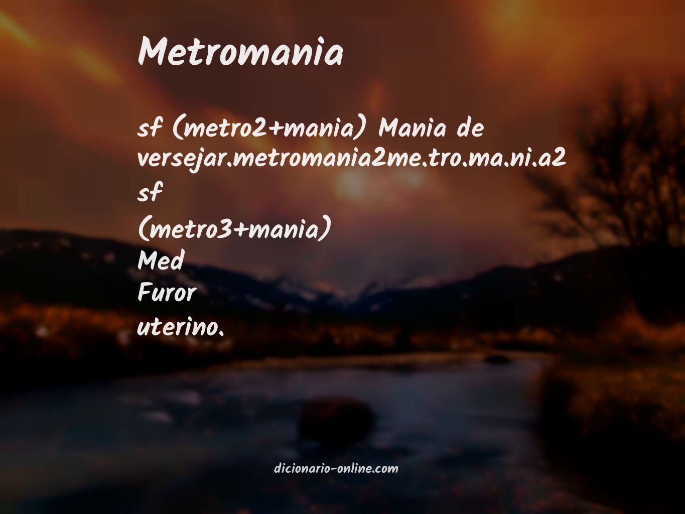 Significado de metromania