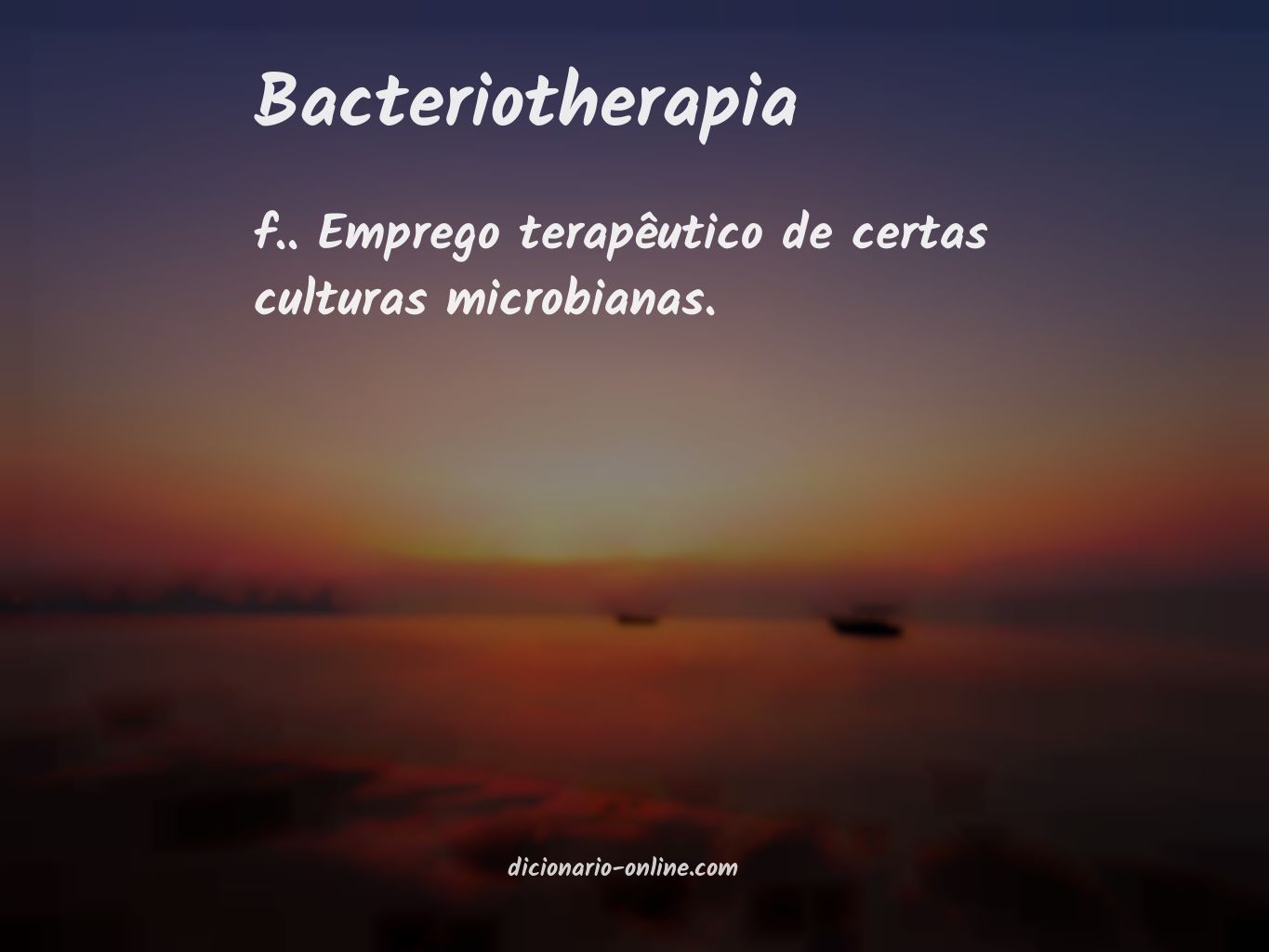 Significado de bacteriotherapia