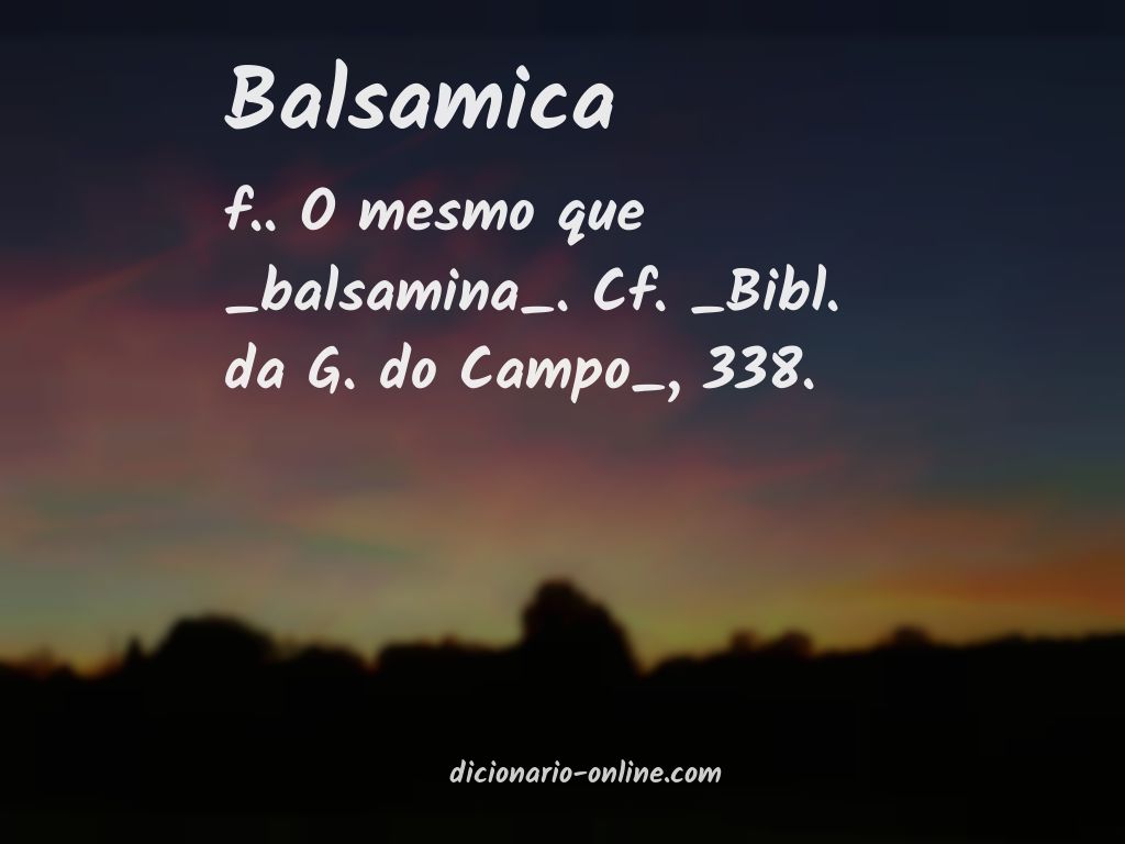 Significado de balsamica