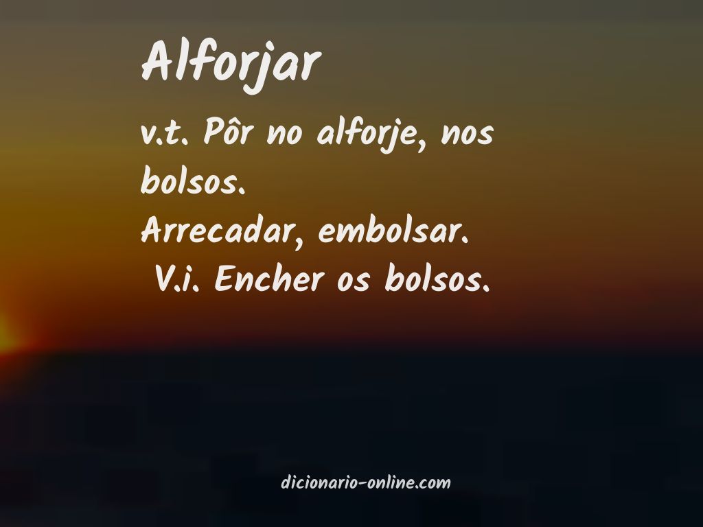 Significado de alforjar