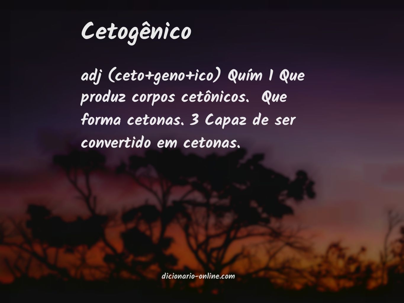 Significado de cetogênico