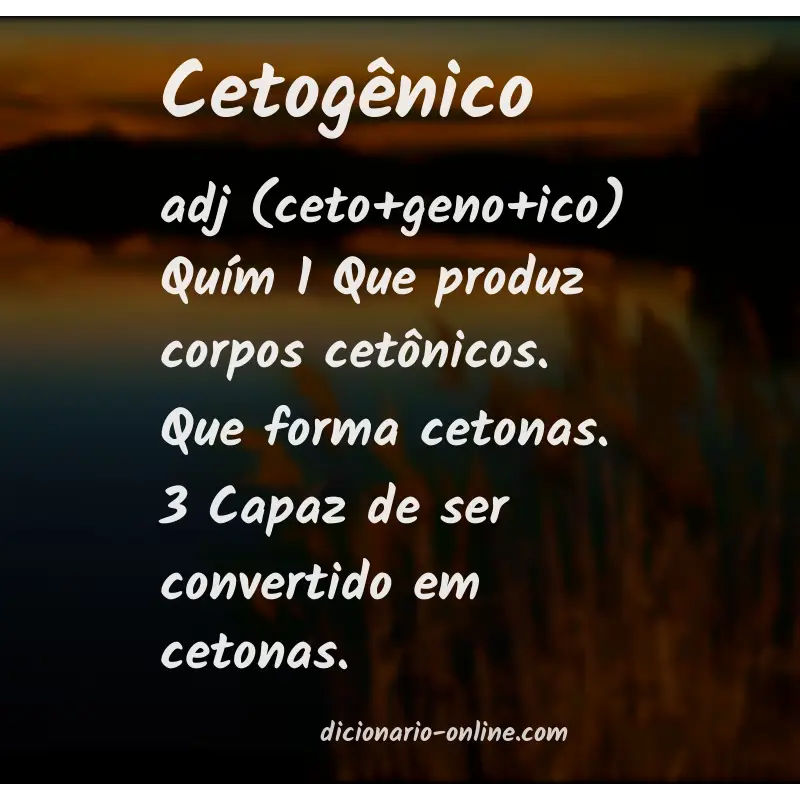Significado de cetogênico