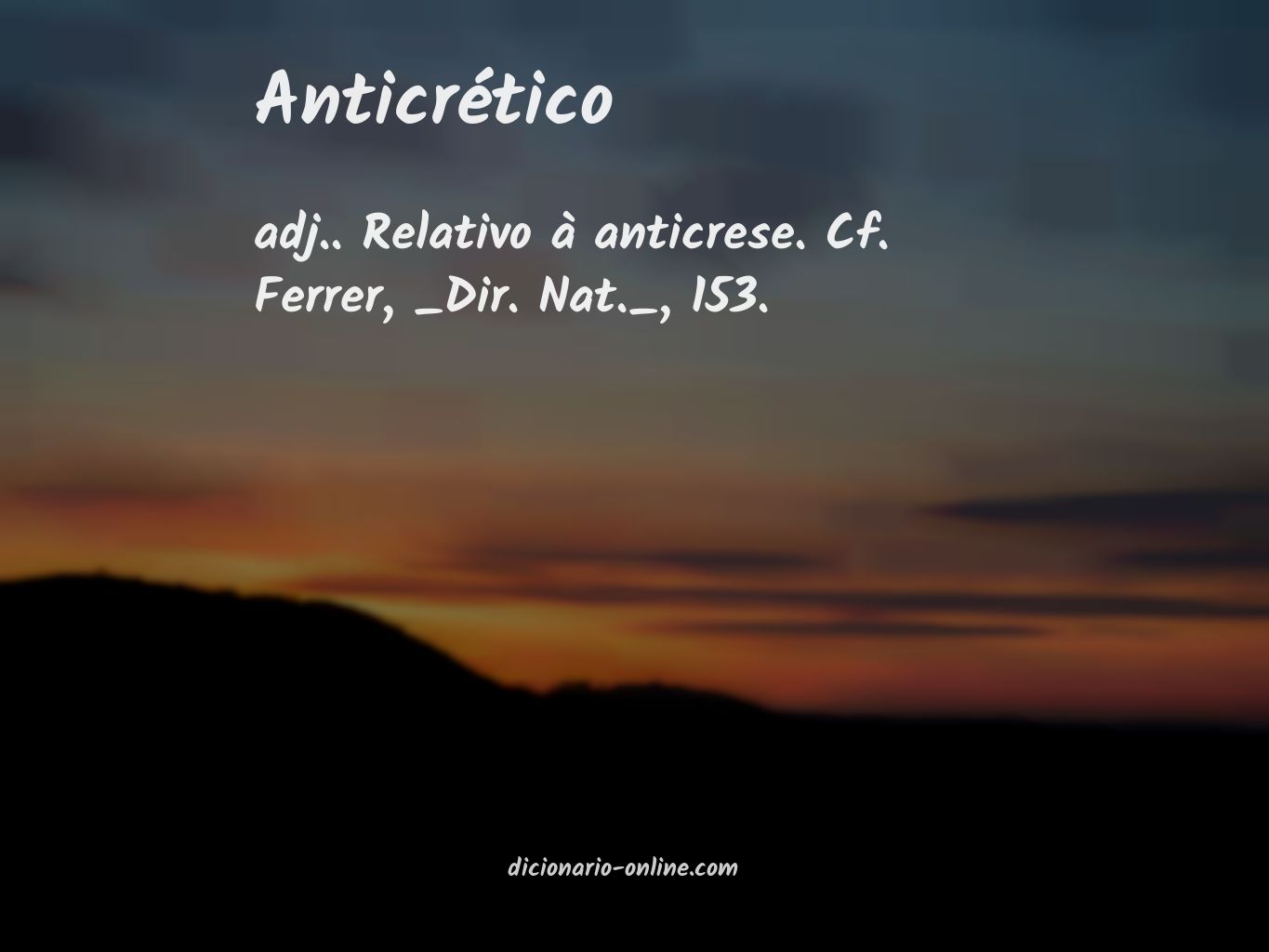 Significado de anticrético