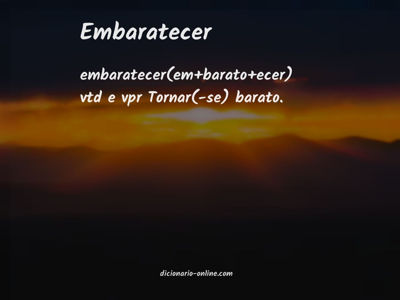 Significado de embaratecer