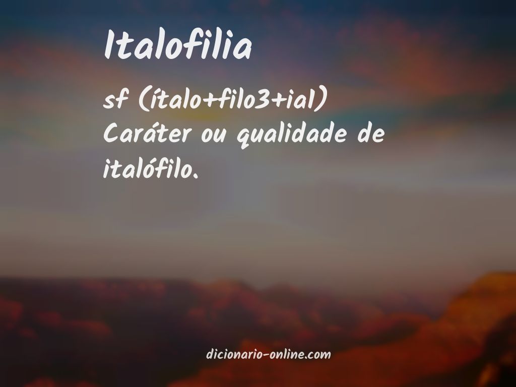 Significado de italofilia