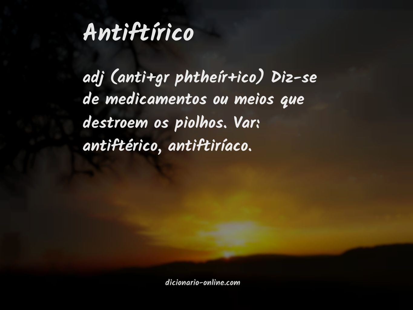 Significado de antiftírico