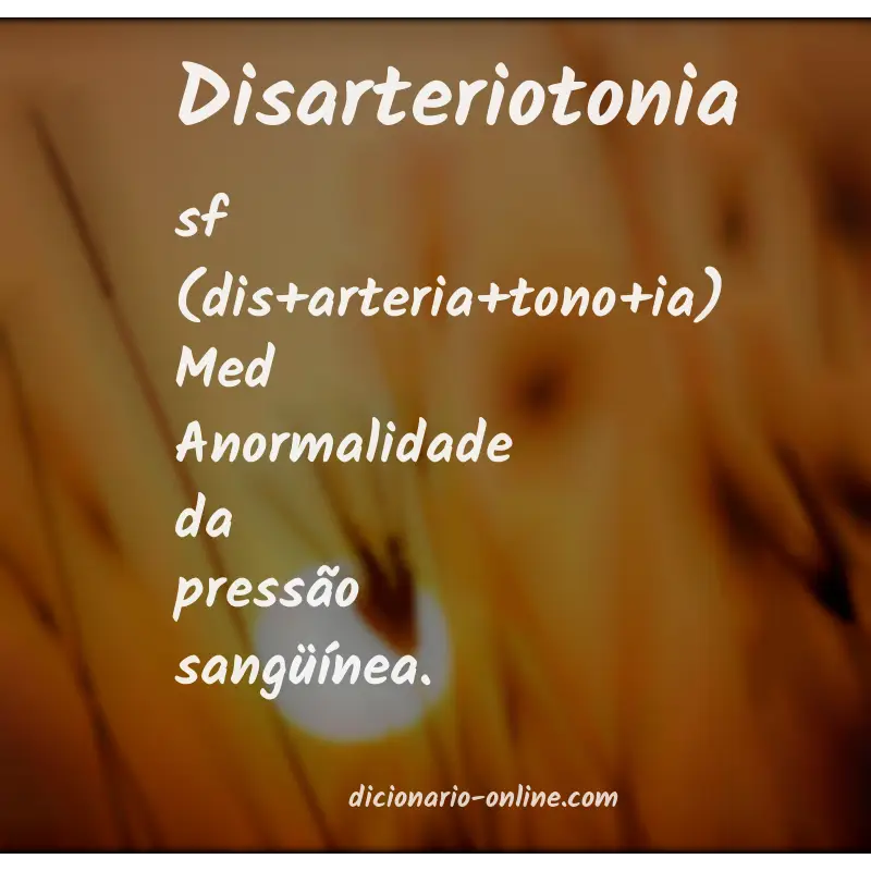 Significado de disarteriotonia