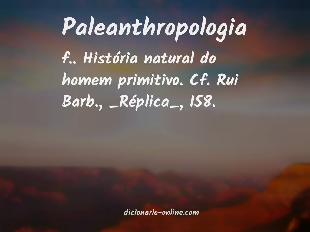 Significado de paleanthropologia