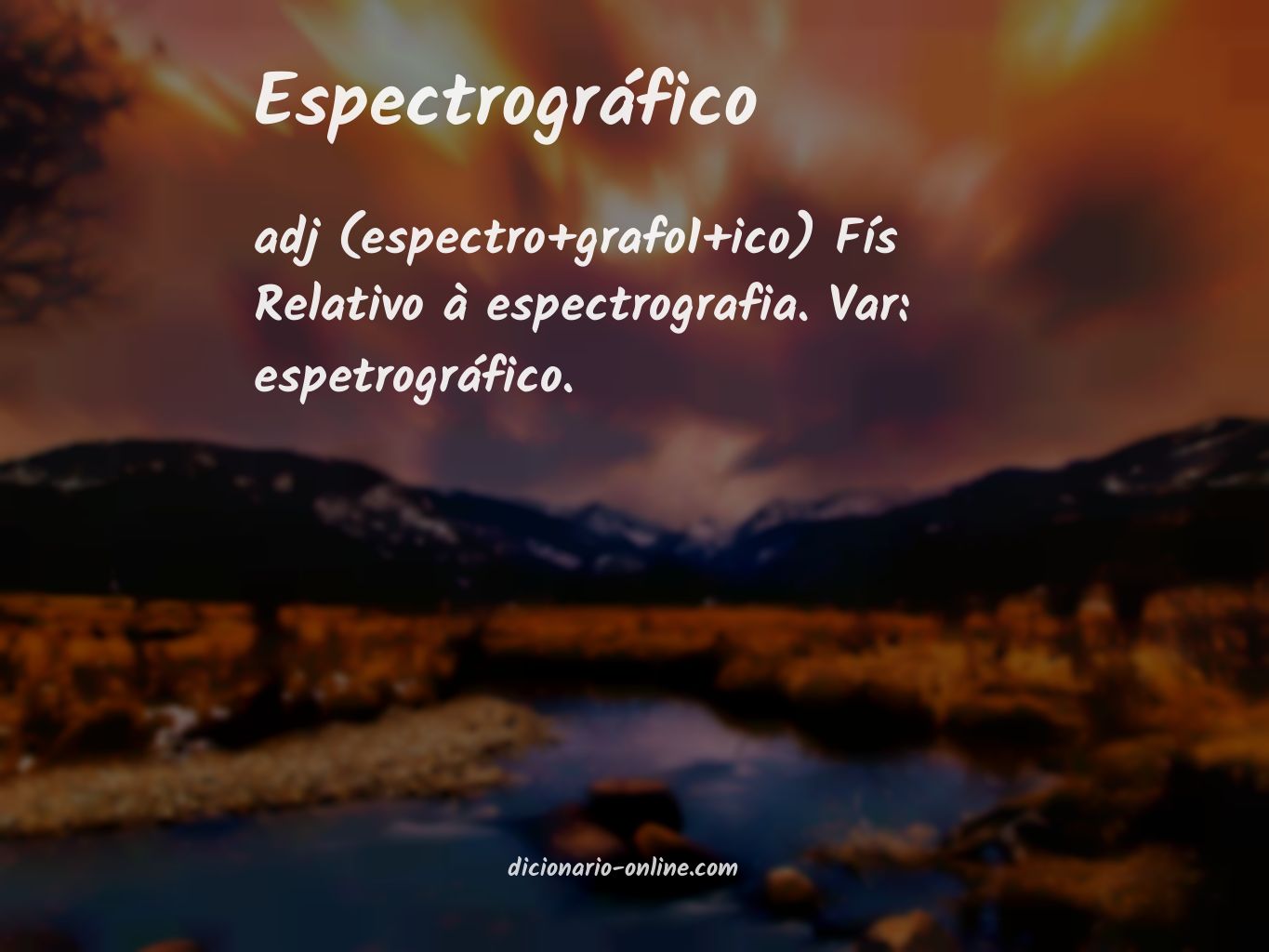 Significado de espectrográfico