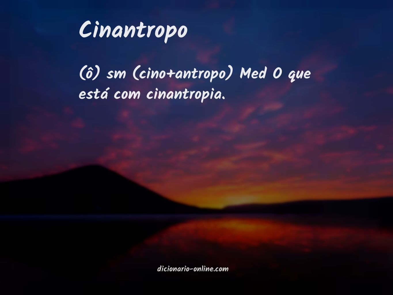 Significado de cinantropo