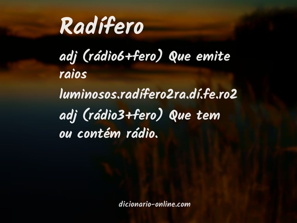 Significado de radífero