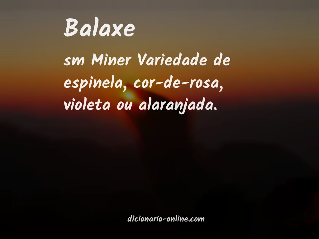 Significado de balaxe