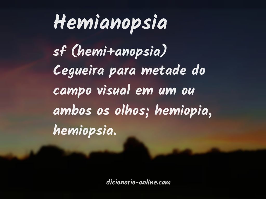 Significado de hemianopsia