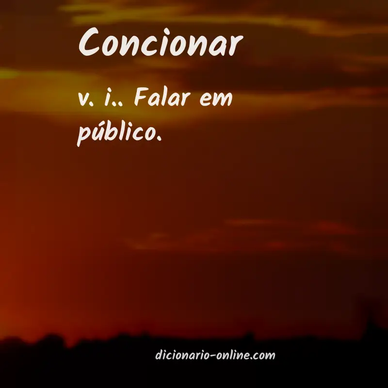 Significado de concionar