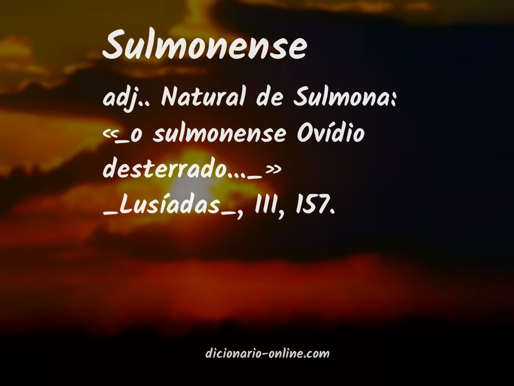 Significado de sulmonense
