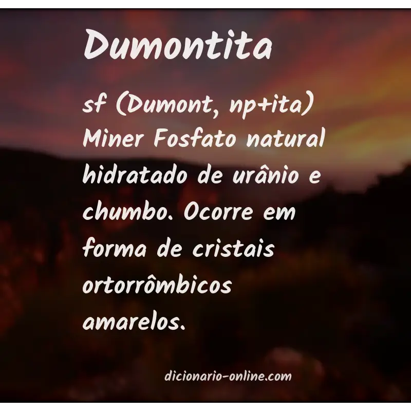 Significado de dumontita