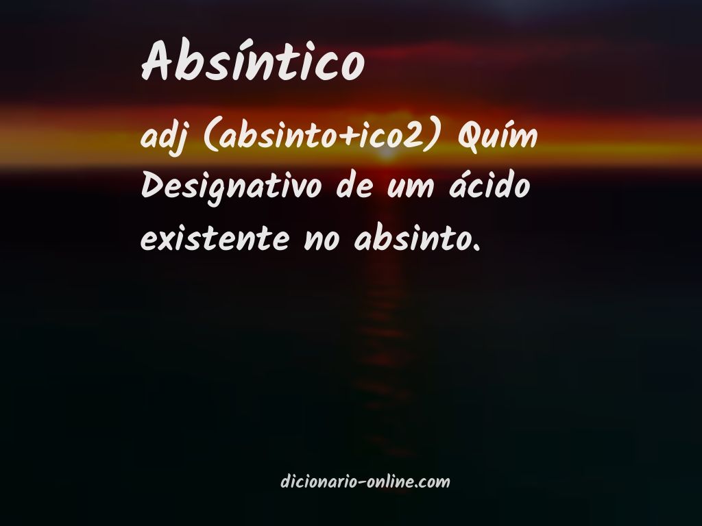 Significado de absíntico