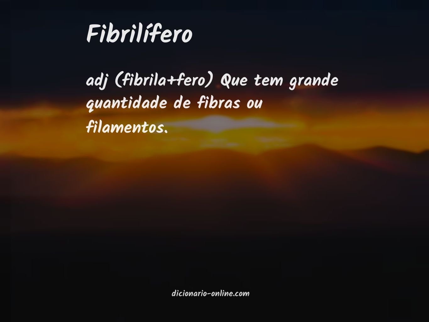 Significado de fibrilífero